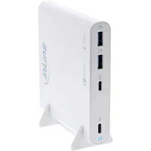 InLine® USB Netzteil, GaN Ladegerät, 4-Port, 2x USB-C + 2x USB-A, 120W, weiß
