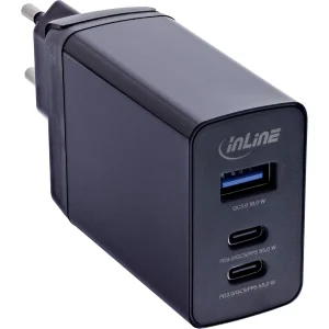 InLine® 3-Port TravelCharge, 65W USB-Netzteil, 2x USB-C, 1x USB-A, EU/UK/US