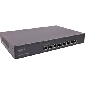 InLine® Netzwerk Switch 8-Port, 10Gigabit Ethernet, 19", Metall, Lüfter