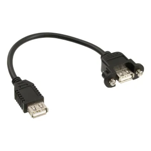 InLine® USB 2.0 Adapterkabel, Buchse A auf Einbaubuchse A, 0,20m