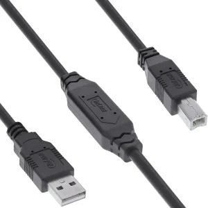 InLine® USB 2.0 Aktiv-Kabel, USB-A Stecker zu USB-B Stecker, 12,5m