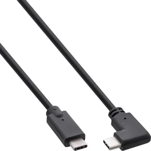 InLine® USB-C Kabel gewinkelt, USB 3.2 Gen.2x2, 20Gb/s, 100W, schwarz, 2m