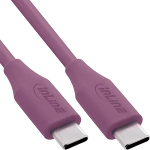 InLine® USB 2.0 Kabel, USB-C Schnellladekabel 100W, Wild Berry/violett 1m