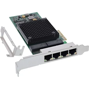 InLine® Quad Gigabit Netzwerkkarte, 4x RJ45 1 Gb/s, PCIe x4