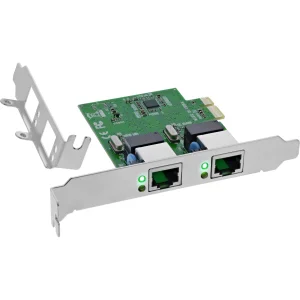 InLine® Dual Gigabit Netzwerkkarte, 2x RJ45 1Gb/s, PCIe x1, inkl. LP Slotblech
