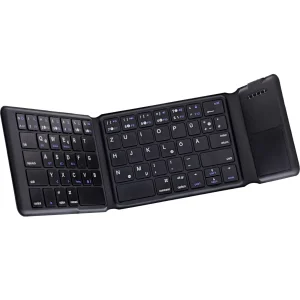 InLine® Faltbare Bluetooth Tastatur mit Touchpad, schwarz