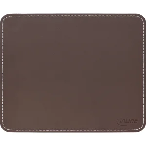 InLine® Maus-Pad Premium Kunstleder, 255x220x3mm, braun