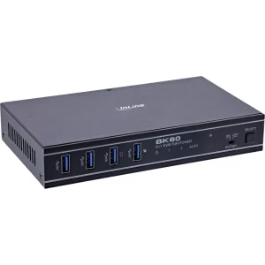 InLine® KVM Switch, 2-fach, HDMI, 8K@60Hz, USB 3.2, mit IR & RS-232