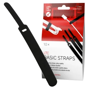 LABEL THE CABLE LTC Basic Straps, Klettkabelbinder 10er Set schwarz