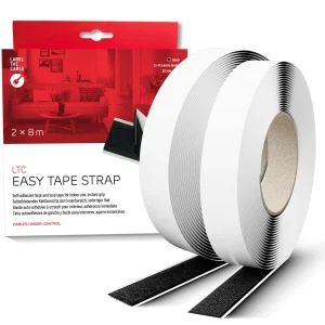 LABEL THE CABLE LTC Easy Tape Strap, Klettbandrolle selbstkl. 20mm, schwarz, 8m