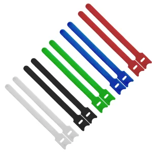 InLine® Kabelbinder 12x200mm, Klett-Verschluss, 10er, 5 versch. Farben