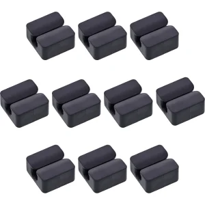 10er Pack InLine® Kabelclip, 1-fach, selbstklebend, schwarz