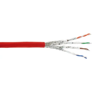 InLine® Patchkabel, S/FTP (PiMf), Cat.6A, 500MHz, halogenfrei, Kupfer, rot, 100m