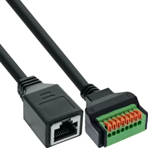 InLine® RJ45 Buchse an Push-In-Klemme, 8-polig, Cat.5e, 15cm Kabel