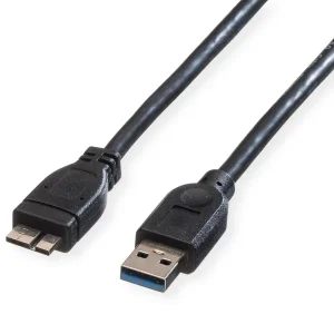 ROLINE USB 3.2 Gen 1 Kabel, A ST - Micro A ST, schwarz, 0,8 m