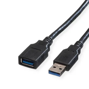 ROLINE USB 3.2 Gen 1 Verlängerungskabel, Typ A-A, ST/BU, schwarz, 1,8 m