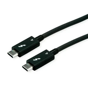 ROLINE Thunderbolt? 4 Kabel, C-C, ST/ST, 8K UHD-2, 40Gbit/s, 100W, passiv, schwarz, 1 m