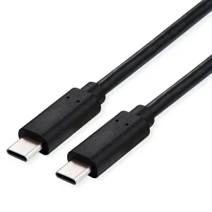 ROLINE USB4 Gen3x2 Kabel, C?C, ST/ST, 8K UHD-2, 40Gbit/s, 100W, schwarz, 0,5 m