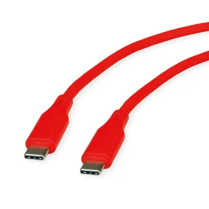 ROLINE USB 2.0 Kabel, Typ C-C, ST/ST, Silikon, 60W, rot, 1 m