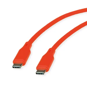 ROLINE USB 2.0 Kabel, Typ C-C, ST/ST, Silikon, 60W, orange, 1 m