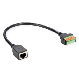 ROLINE Kabeladapter RJ45 Buchse zu Terminalblock, (Drucktasten), 30 cm