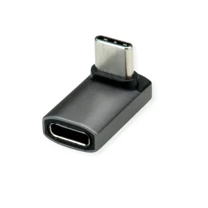 ROLINE USB4 Gen 3x2 Adapter Typ C ST/BU, Aluminium, 90°, breit, silberfarben