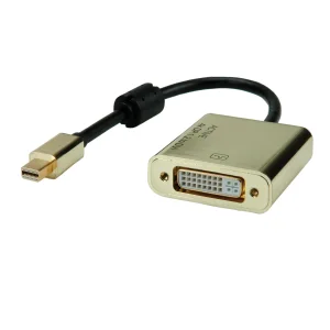 ROLINE GOLD 4K Mini DisplayPort-DVI Adapter, Aktiv, v1.2, Mini DP ST - DVI BU