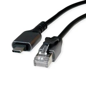 VALUE USB 3.2 Gen 2 Typ C zu Gigabit Ethernet Konverterkabel, schwarz, 5 m