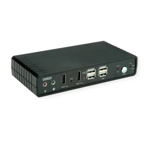 ROLINE KVM-Audio-Switch Dual Head HDMI 4K60, 1 User - 2 PC