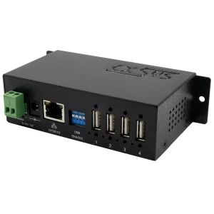 EXSYS EX-6003HMVS Device Server 4x USB 2.0, DIN-Rail-Kit, Metall-Gehäuse