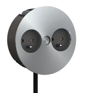 BACHMANN TWIST 2S 2x UTE, Schutzkontakt-Montagestecker, Edelstahl, 2 m