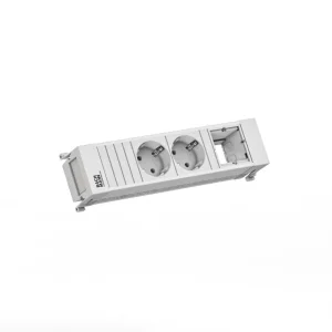 BACHMANN POWER FRAME 2xCEE7/3 1xCM 0,2m GST18 RAL9010