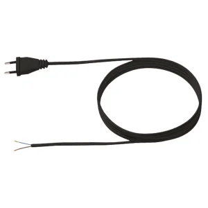 BACHMANN Zuleitung 2x0,75 3m schwarz, H03VVH2-F Eurostecker unverpackt