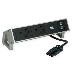 BACHMANN DESK2 2xUK 1xUSB A/C 22W, 0,2m GST18 INOX United Kingdom