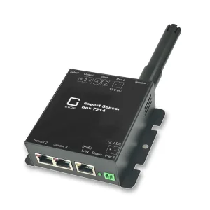 GUDE 721412 Expert LAN-Sensor für Temperatur, Luftfeuchte und I/O-Monitoring, PoE