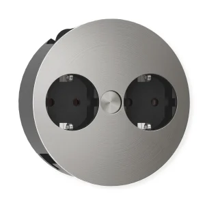 BACHMANN TWIST 2S 2x Schutzkontakt, Schutzkontakt-Montagestecker, Edelstahl, 2 m