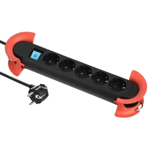 BACHMANN HOOK Indoor 5x Schutzkontakt, Kunststoff, mit Schalter, 5 m