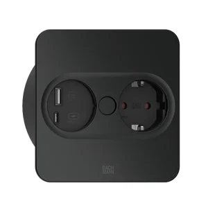 BACHMANN TWIST 2 1xCEE7/3 1xUSB A/C 22W 2,0m AEH RAL9005 30GE eckig