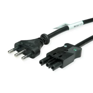 BACHMANN Zuleitung H05VV-F 3G1,5mm²  5m, Schwarz Italien P40 Stecker 16A Kupplung