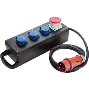 BACHMANN Vollgummi-Verteiler 16A 5P IP44, 1x16A 5p400V 3Schutzkontakt 3P230V