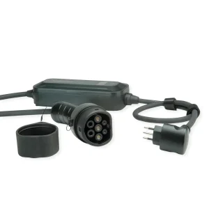 ROLINE Tragbares E-Auto Ladegerät, CEI23-50 (IT, Typ-L) & Typ2 Stecker, 1-phasig, Mode 2, 16 A, 3,6 kW, 5 m