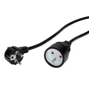 VALUE Schutzkontakt-Verlängerungskabel, 230VAC, UTE Version, schwarz, 5 m