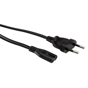 VALUE Netzkabel Euro-Flachstecker auf C7, 2polig, schwarz, 1,8 m