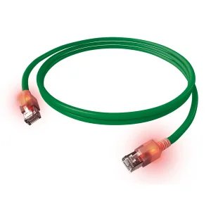 EasyLan DualBoot LED Patchkabel RJ45 S/FTP Cat.6A (Class EA), mit saCon Stecker, LSOH, grün, 10 m