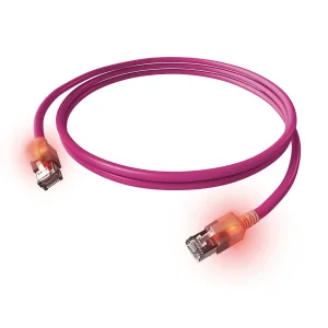 EasyLan DualBoot LED Patchkabel RJ45 S/FTP Cat.6A (Class EA), mit saCon Stecker, LSOH, violett, 5 m