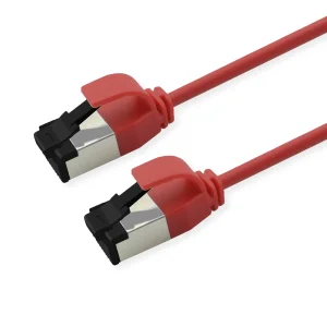 ROLINE U/FTP Patchkabel Cat.8 (Class I), slim, LSOH, Litzendraht, rot, 0,15 m