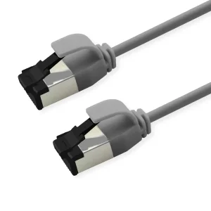 ROLINE S/FTP-(PiMF-) Patchkabel Cat.8 (Class I), Slim, LSOH, PoE, grau, 0,3 m