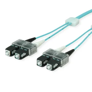 EasyLan LWL-LED-Patchkabel duplex 50/125µm OM3, SC/SC, türkis, 1 m