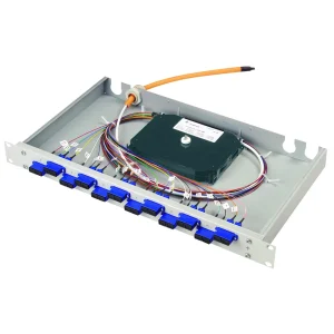 TELEGÄRTNER 19" LWL-RANGIERVERT. BASIS eco 1HE, M. 12XLC-D+24XPIGT.9/125, EINGEFÄRBT