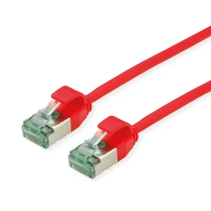 ROLINE RM U/FTP DataCenter Patchkabel Cat.6A (Class EA), slim, rot, 0,15 m
